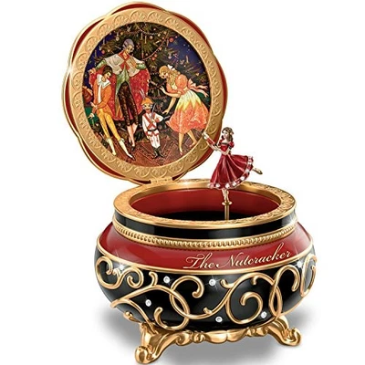 BRADFORD EXCHANGE Clara & The Nutcracker Heirloom Porcelain Music Box Russian Style Art - Bradford
