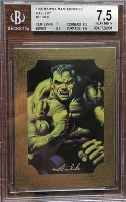 1996 Marvel Masterpieces HULK GOLD GALLERY INSERT CARD BGS #2 GRADE 7.5 NM - Image 1 of 2