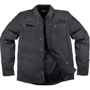 Icon Upstate Canvas CE National Black Motorcycle Jacket - Picture 1 of 2