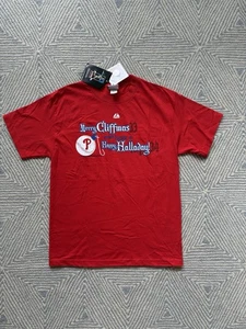 Majestic Philadelphia Phillies Merry Cliffmas T-Shirt - Red - NWT - Medium - Picture 1 of 3