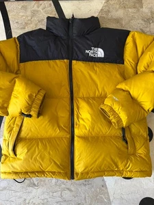 THE North Face 700 Down Nuptse Puffer CLASSIC BLACK and Yellow Mustard Jacket M - Picture 1 of 10