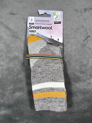NUEVO Smartwool Mujer MEDIANO Caminata Luz Cojín Taupe Rayas Calcetines Crew Foto 1 de 4