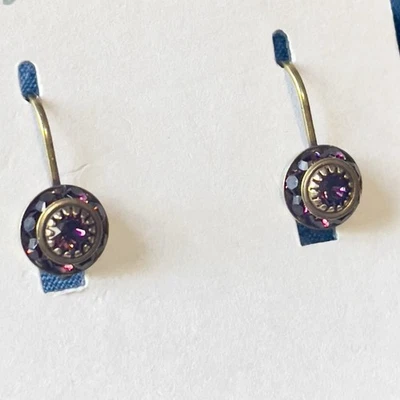 Pendientes pequeños Rondelle Liz Palacios - Hechos con cristales de Swarovski (latón hormiga) Foto 1 de 4