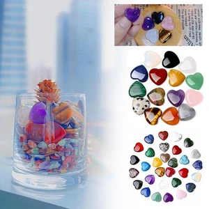 15/30X Corazones de Cristal Cuarzo Natural Gema Curativa Mini Piedras XBX Corazón M7B8 * - Imagen 1 de 14