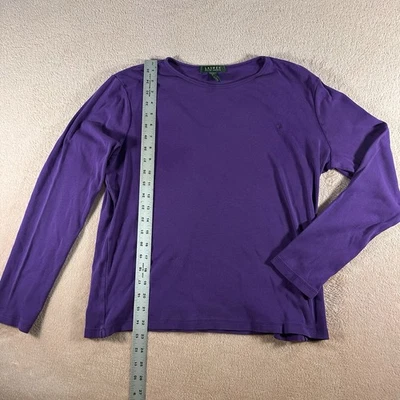 Ralph Lauren Sport толстовка женщин L фиолетовый логотип длинным рукавом пуловер повседневный - Изображение 1 из 4