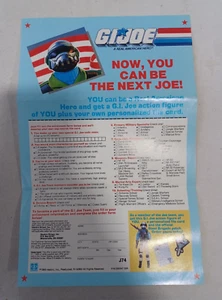 Vintage 1988 Hasbro 3 3/4" Now You Can Be the Next GI Joe Color Catalog Insert - Picture 1 of 1