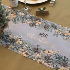 Gold Merry Christmas Table Runner | Festive Party Decoration 2.5m