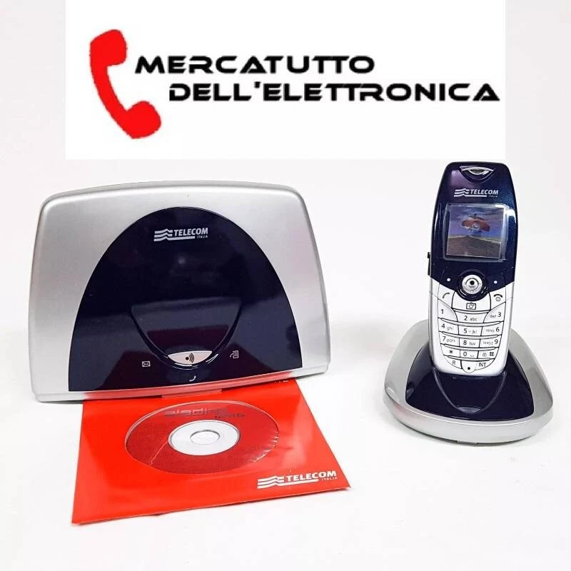 Telefono Cordless Telecom Aladino MMS con Rubrica, Fotocamera, Vivavoce, Blu - Immagine 1 di 1
