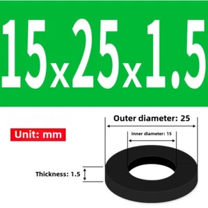 Arandelas planas de goma de 5/8" ID x 1" OD x 1/16" de espesor espaciadores sellado - Imagen 1 de 5