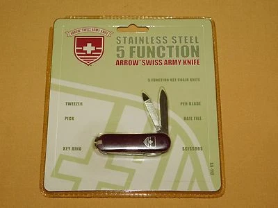 NAVAJA SUIZA FLECHA 2 1/4" LARGA CERRADA 2001 5 FUNCIONES NUEVA EN PAQUETE Foto 1 de 4