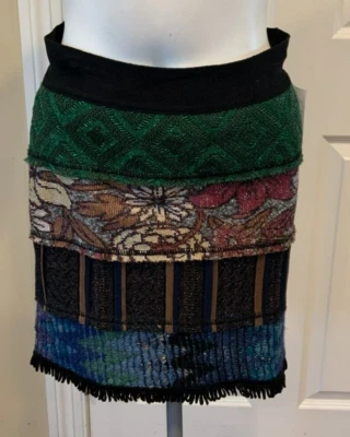 Cecilia Prado Multicolor Mini Saia Patchwork Knit Mini Skirt, Size M NWT! $220 - Image 1 of 4