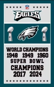 2024 2025 Philadelphia Eagles Super Bowl Champions 3x5 Ft Flag Ready to Ship USA - Picture 1 of 1
