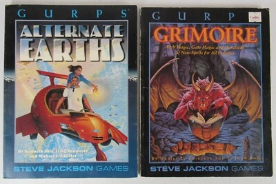 Gurps Alternate Earths & Grimoire Steve Jackson Games 1990's Table Top RPG - Image 1 of 4