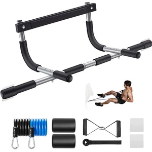 Pull Up Bar for Doorway | Thickened Steel Max Limit 440 lbs Upper Body Fitnes... - Picture 1 of 7