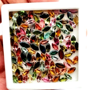 Natural Multi Tourmaline Marquise Cut Loose Gemstone Lot 59 Pcs 20 CT 3.50x7 MM - Picture 1 of 5