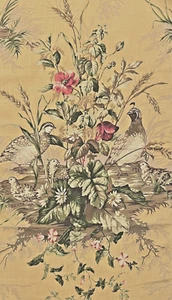 SCALAMANDRE Edwins Covey Linen Print Multi on Sisal Floral Remnant New - Picture 1 of 1