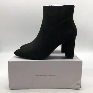 Dreampairs Women's Sianna1 Black Bootie Side Zip Pointed Toe Heels Size 10 - Picture 1 of 5