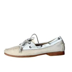 Scarpe da barca Rag & Bone scamosciate/pelle bianco panna pizzo taglia 38 - Foto 1 di 14
