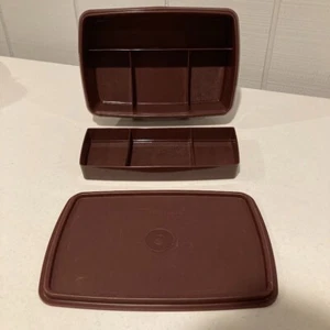TUPPERWARE Stow-N-Go Tuppercraft Sewing or Office or Cash Box #767 w Tray - Picture 1 of 11