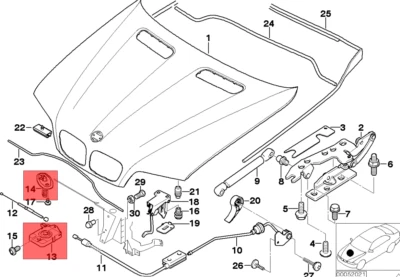 Kit de bloqueo de capó de cierre inferior y superior para BMW E39 E46 E3 525I X5 51238229807 Foto 1 de 4