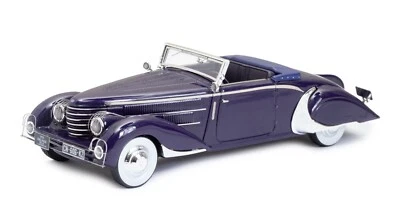 Clabot Cabriolet Henri Chapron 1935 Delage D8-85 - de arriba hacia abajo - resina azul 1/43 Foto 1 de 2