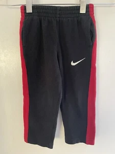 Nike Toddler Boys Cotton Blend Cozy Fleece Elastic Waist Pull On Pants Black 2T - Picture 1 of 5
