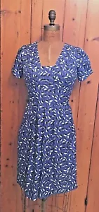 Vestido Azul BW Flores Anthropologie Hi There Karen Williams Talla 0 Años 40 Té - Imagen 1 de 7