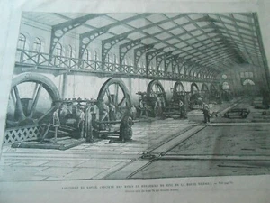 Gravure 1870 - Laminoirs de Lipine , Mines et fonderies de Zinc Haute Silésie - Imagen 1 de 1