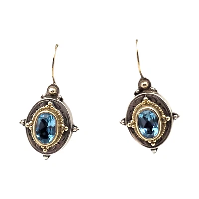 KONSTANTINO 18K GOLD STERLING SILVER EARRINGS 6.7GR #1194 - Image 1 of 4