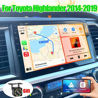 Radio estéreo para automóvil Android 12 GPS navegación cámara CarPlay para Toyota Highlander 2014-2019 Android Foto 1 de 4