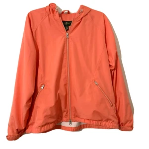 EDDIE BAUER Jacket Size XL Women's Full Zip  Hooded Windbreaker Orange Z1 - Imagen 1 de 8