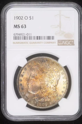 1902 O Morgan Silver Dollar NGC MS-63 Cover