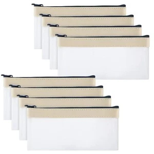 8 Pieces Money Bags with Zipper Clear Cash Envelopes Money Pouches Cash Bank ... - Picture 1 of 6