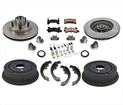 Rotors Brake Pads Drums Shoes Springs Bearings for Chevrolet Camaro 82-92 15Pc - Image 1 of 4