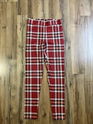 American Eagle Outfitters Leggings Pantalones Mujer Junior XS Elástico Rojo A Cuadros Foto 1 de 4