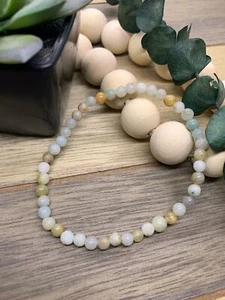 Natürliches Amazonit Armband aus Brasilien - Beruhigend, Anti Stress Kugeln 4 mm - Bild 1 von 1