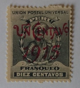 Sello Perú, 1915, sc#188, sin usar, NG - Imagen 1 de 2