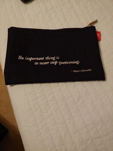 Viking Cruise Navy Blue Albert Einstein Quote Wool Blend Bag Excellent - Picture 1 of 7