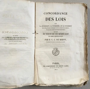 E.C.G. de Berny — Concordance des lois sur la presse — é.o. — Didot — 1822. - Picture 1 of 10