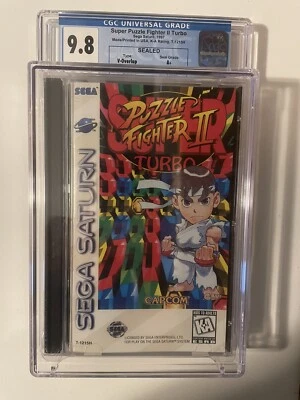Super Puzzle Fighter II Turbo CGC 9.8 A+ Seal Sega Saturn Video Game Capcom - Image 1 of 3