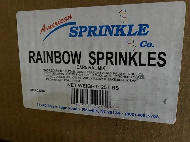 25 lb Rainbow Sprinkles - Mezcla de carnaval - Hornear helado galletas postres a granel Foto 1 de 1