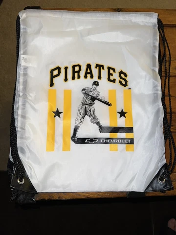 Pittsburgh Pirates Chevrolet Branded White Yellow Black Drawstring Backpack New Cover
