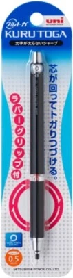 Lápiz mecánico Uni-ball Kuru Toga agarre de goma 0,5 mm negro M56561P.24 Foto 1 de 3