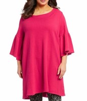 Bryn Walker Aida Black Stretch Velvet Flare Tunic Top XL