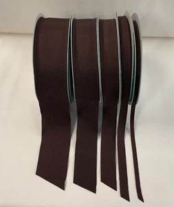 Chocolate Brown 100% Rayon Petersham Ribbon (5 Widths to choose from) - Picture 1 of 4
