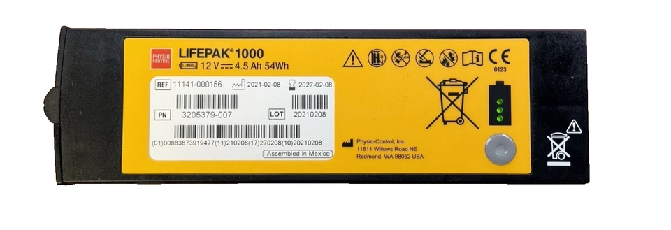 Batería OEM GENUINA FECHA 2027 N.M.: 3205379-007 Physio-Control Lifepak 1000 3 BARRAS Foto 1 de 1