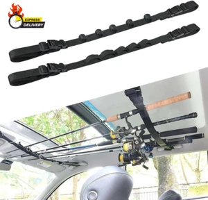2-Pack Car Fishing Rod Holder, Fishing Pole Car Rack with 5 Rod Capacity, Horizo - Picture 1 of 12
