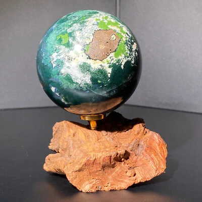 501G Bola de Jaspe Natural Océano Joyería de Cristal Reiki Energía Sanación + Soporte Foto 1 de 4