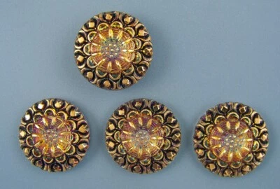 COLORFUL CZECH GLASS BUTTON - SET OF 4 - Image 1 of 3