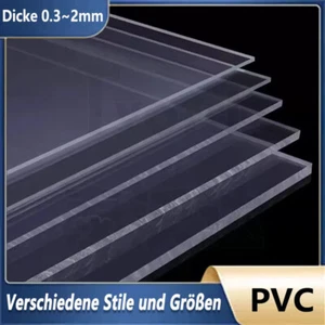 Kunststoffplatte Hart PVC Platte Blech Dünne Transparent Dicke 0,3/0,4/0,5~2mm - Bild 1 von 12